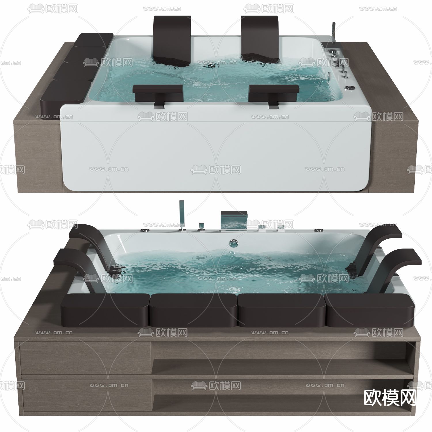 现代按摩双人浴缸3d模型