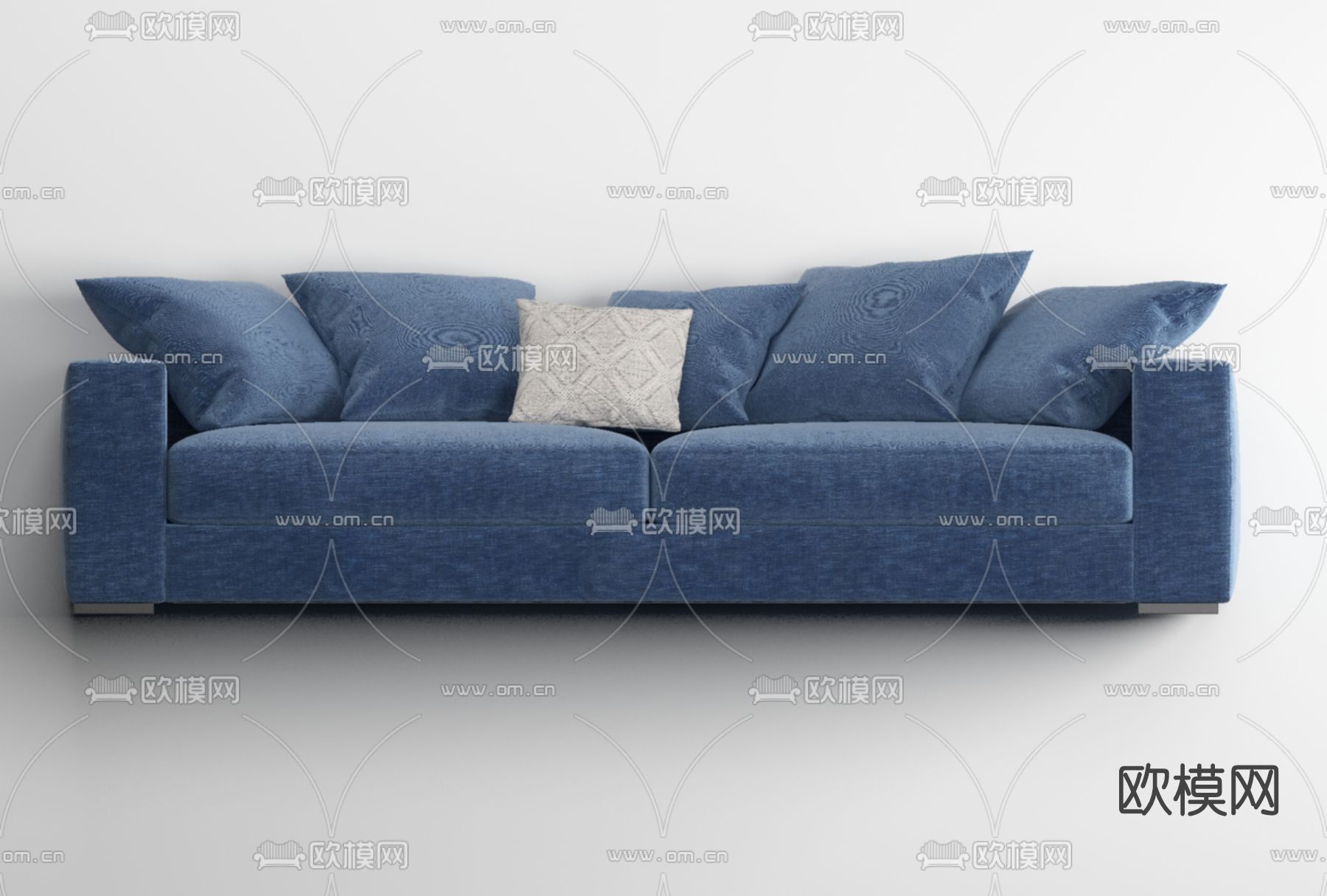 现代布艺双人沙发免费3d模型下载