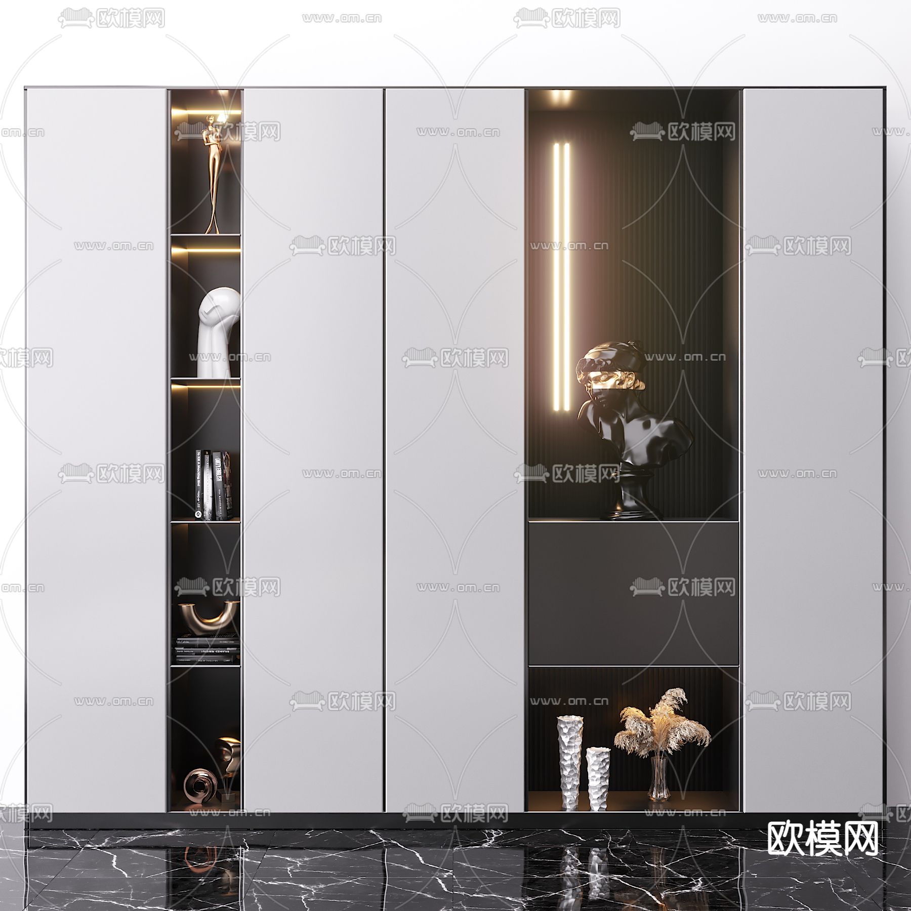 现代轻奢装饰柜3d模型下载