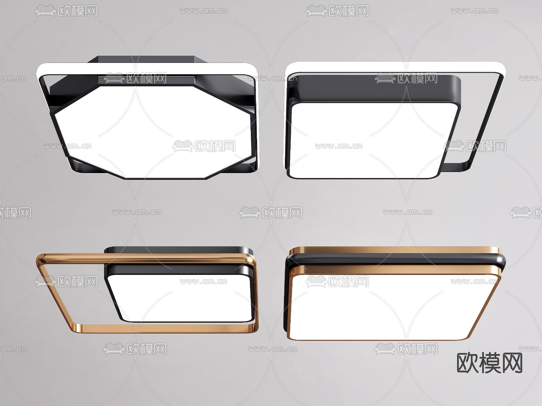 现代时尚吸顶灯su模型下载（渲染图1）