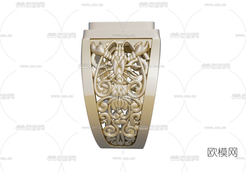 现代戒指免费3d模型下载（渲染图2）