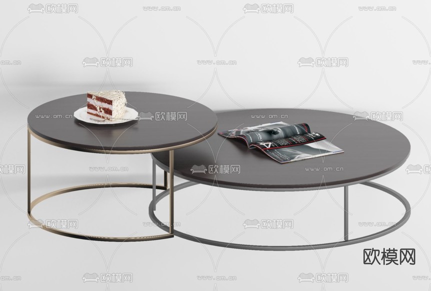 现代子母茶几免费3d模型下载