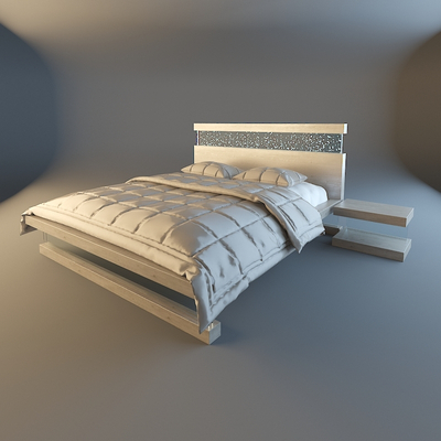 巴洛克双人床免费下载-3dmax模型免费下载-欧模网