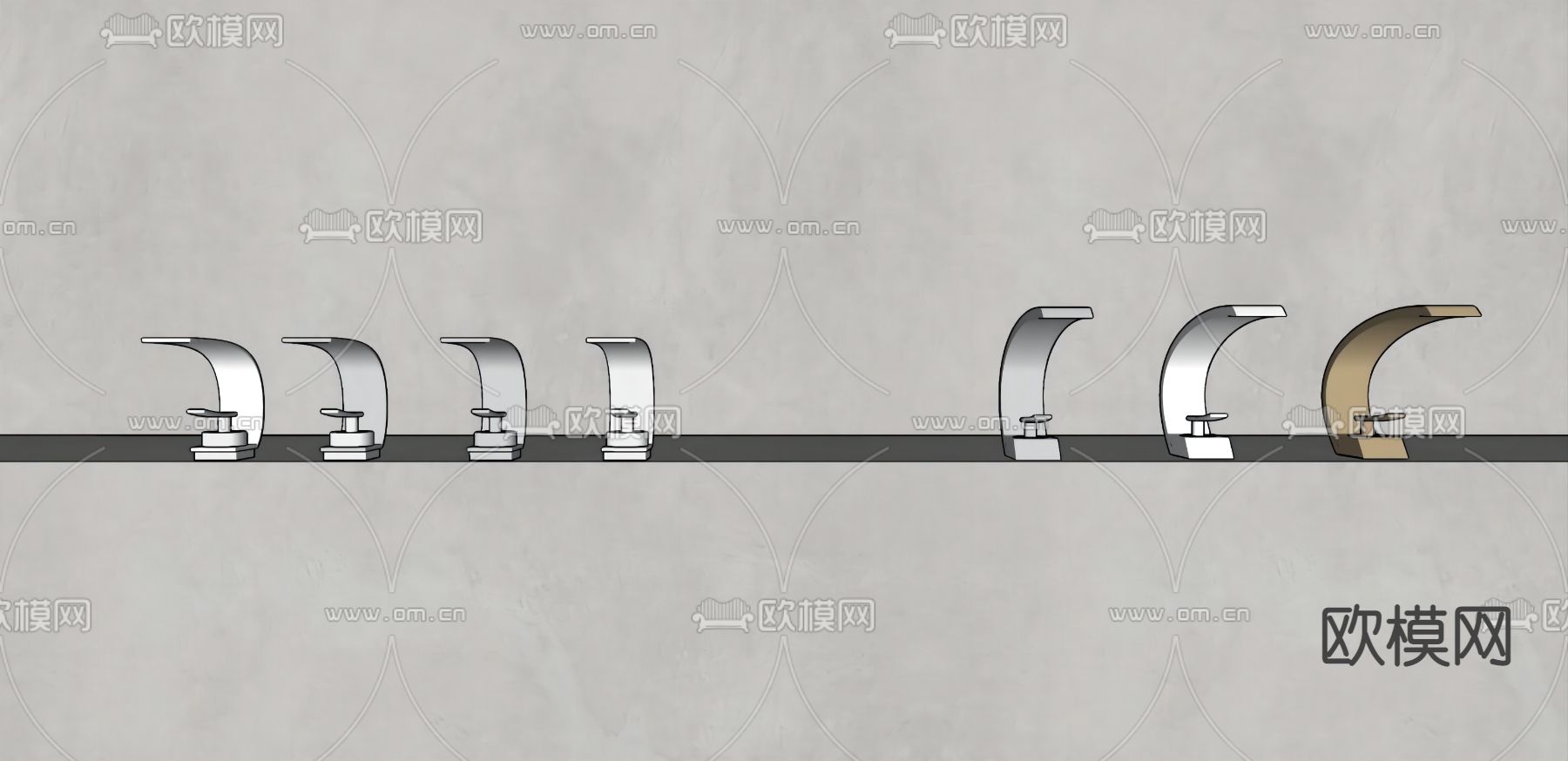 北欧瀑布式水龙头su模型下载（渲染图7）
