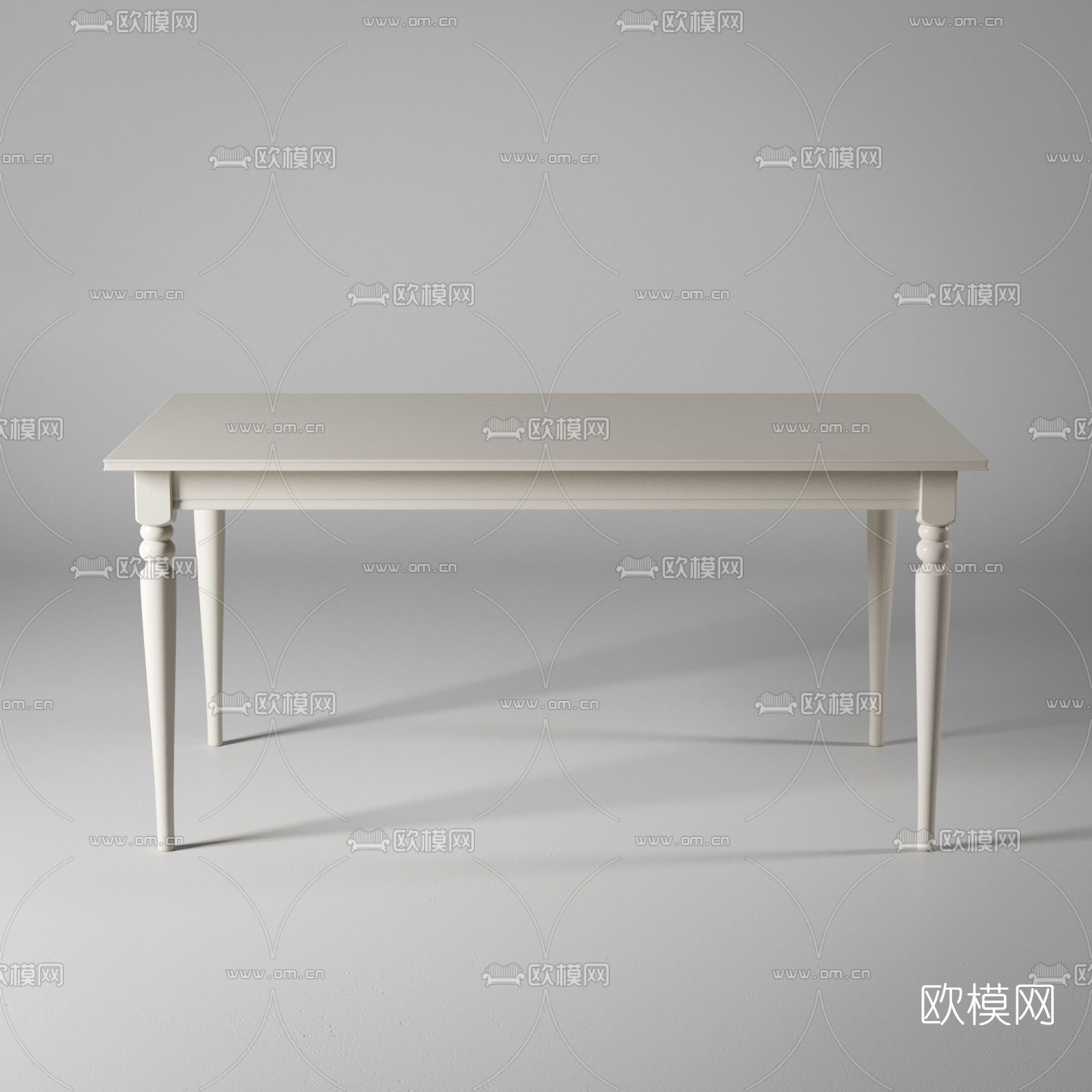 简欧条形餐桌免费3d模型下载