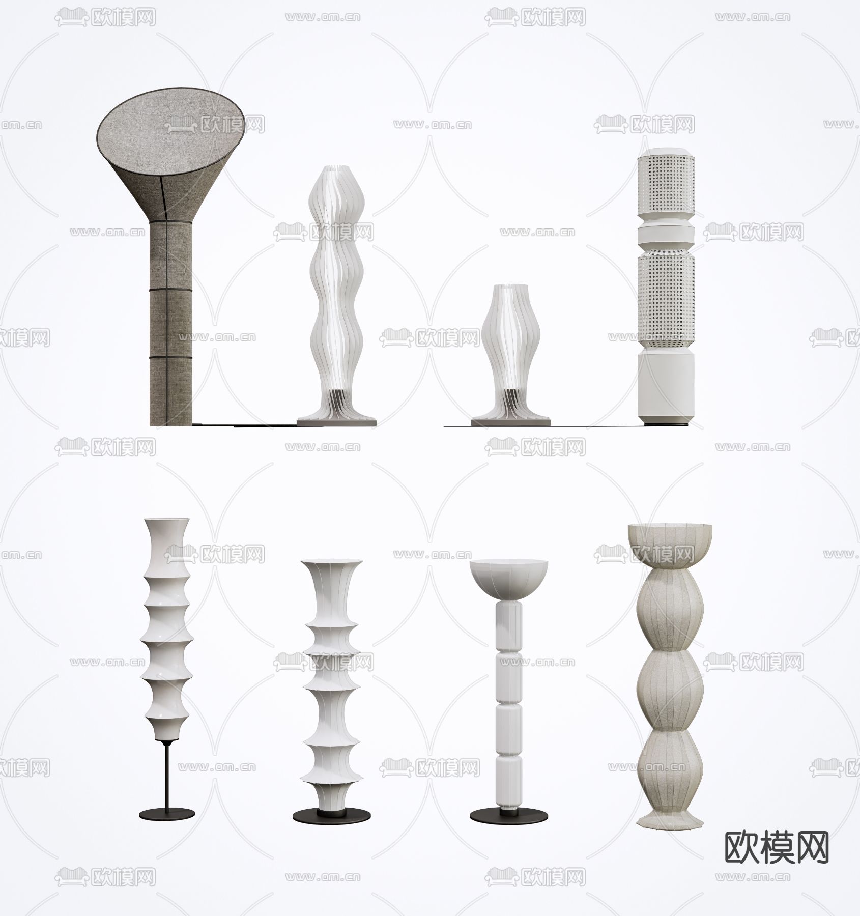 侘寂风落地灯su模型下载（渲染图1）