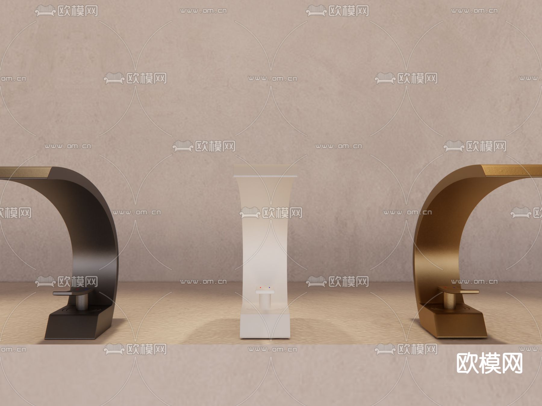 北欧瀑布式水龙头su模型下载（渲染图3）