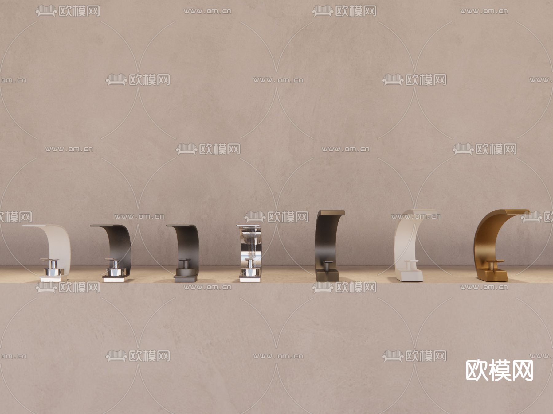 北欧瀑布式水龙头su模型下载（渲染图2）