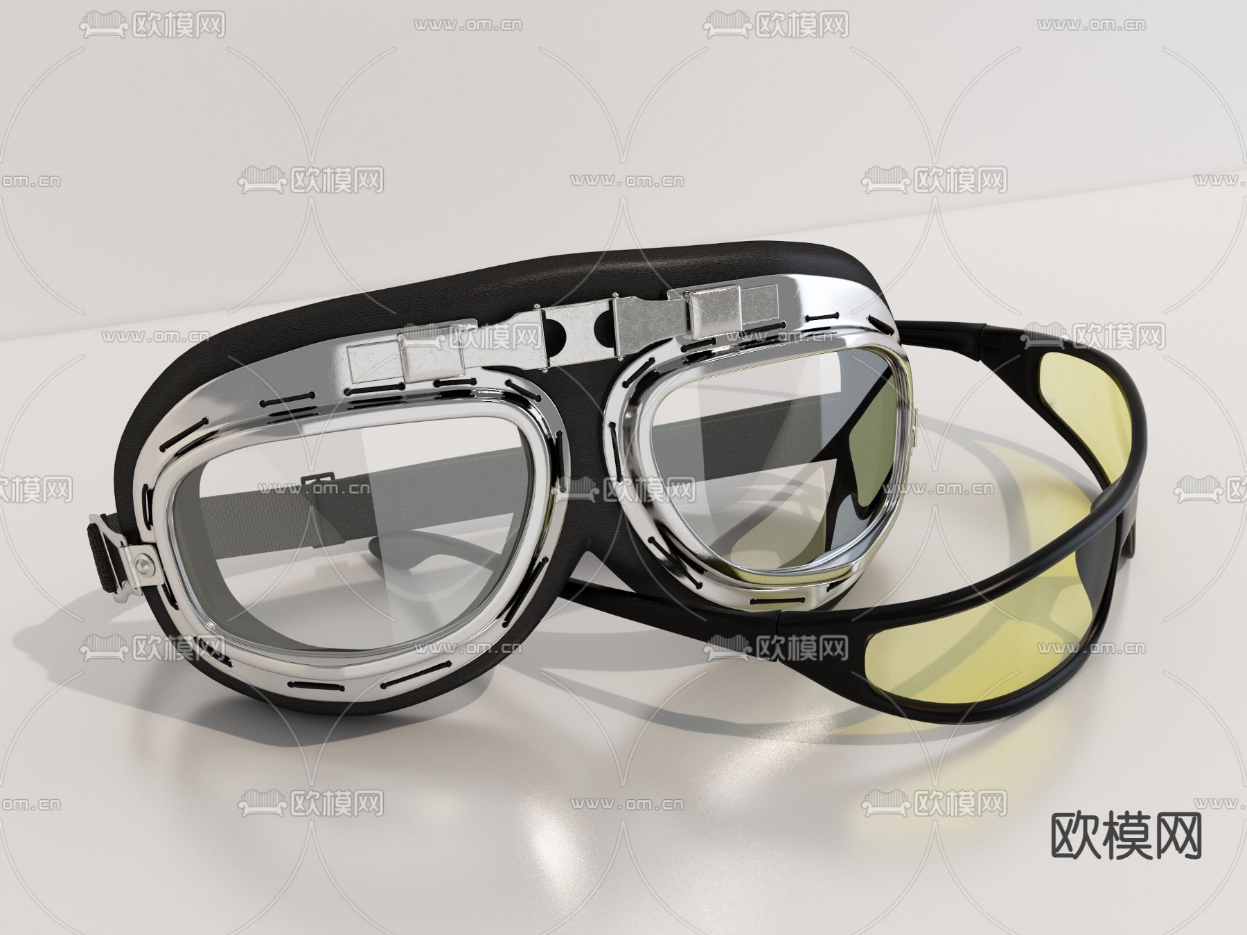 现代护目镜泳镜3d模型下载