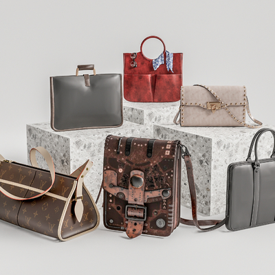  现代旅行包手提包su模型 