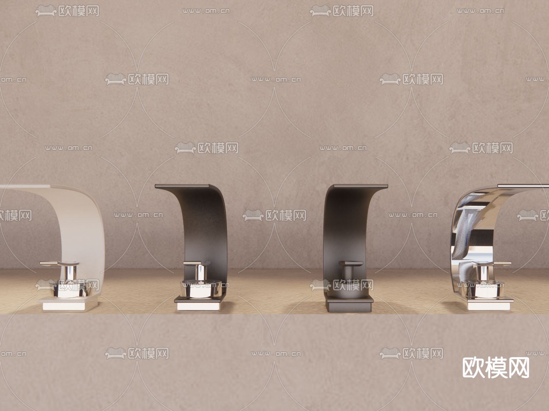 北欧瀑布式水龙头su模型下载（渲染图4）