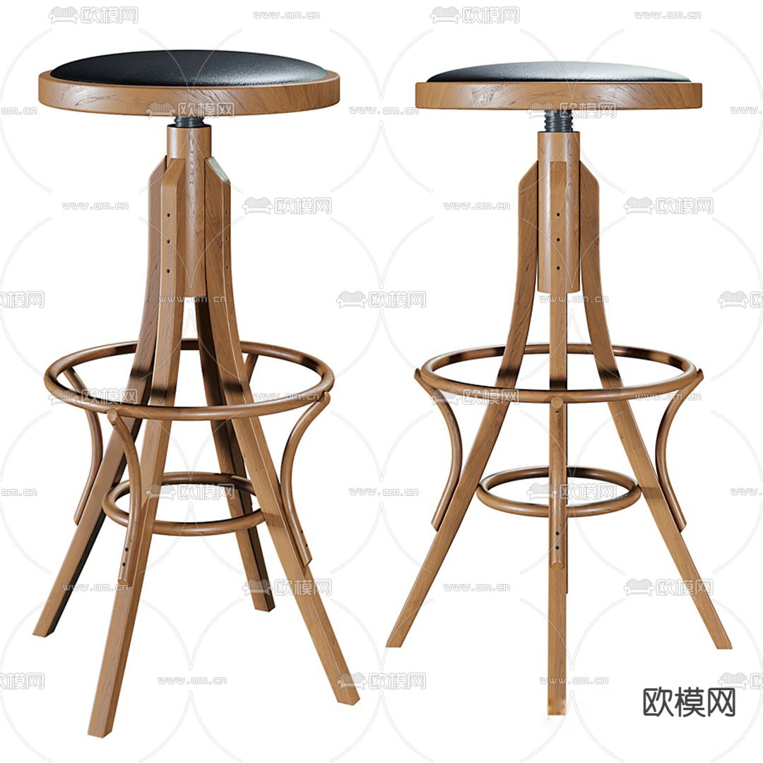 北欧高脚椅su模型