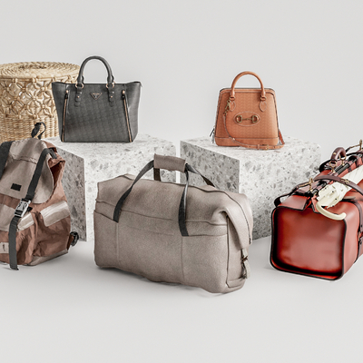  现代旅行包手提包su模型 