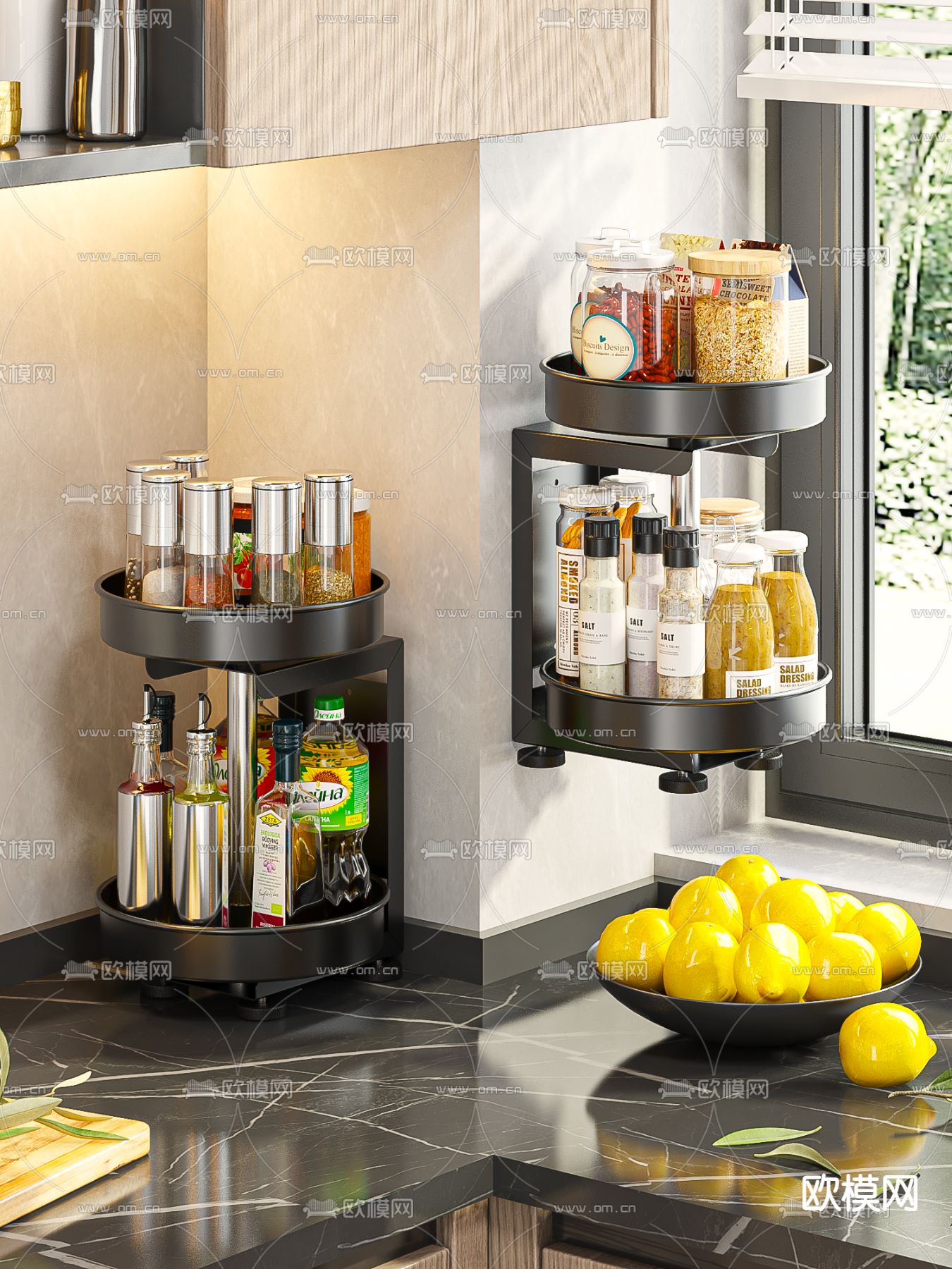 现代旋转调料架3d模型下载