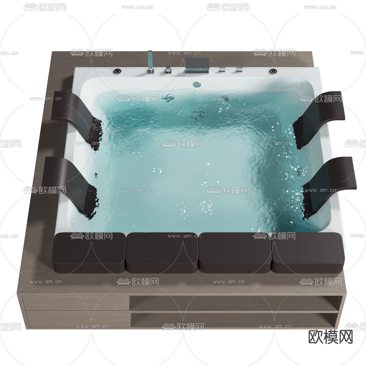 现代按摩双人浴缸3d模型