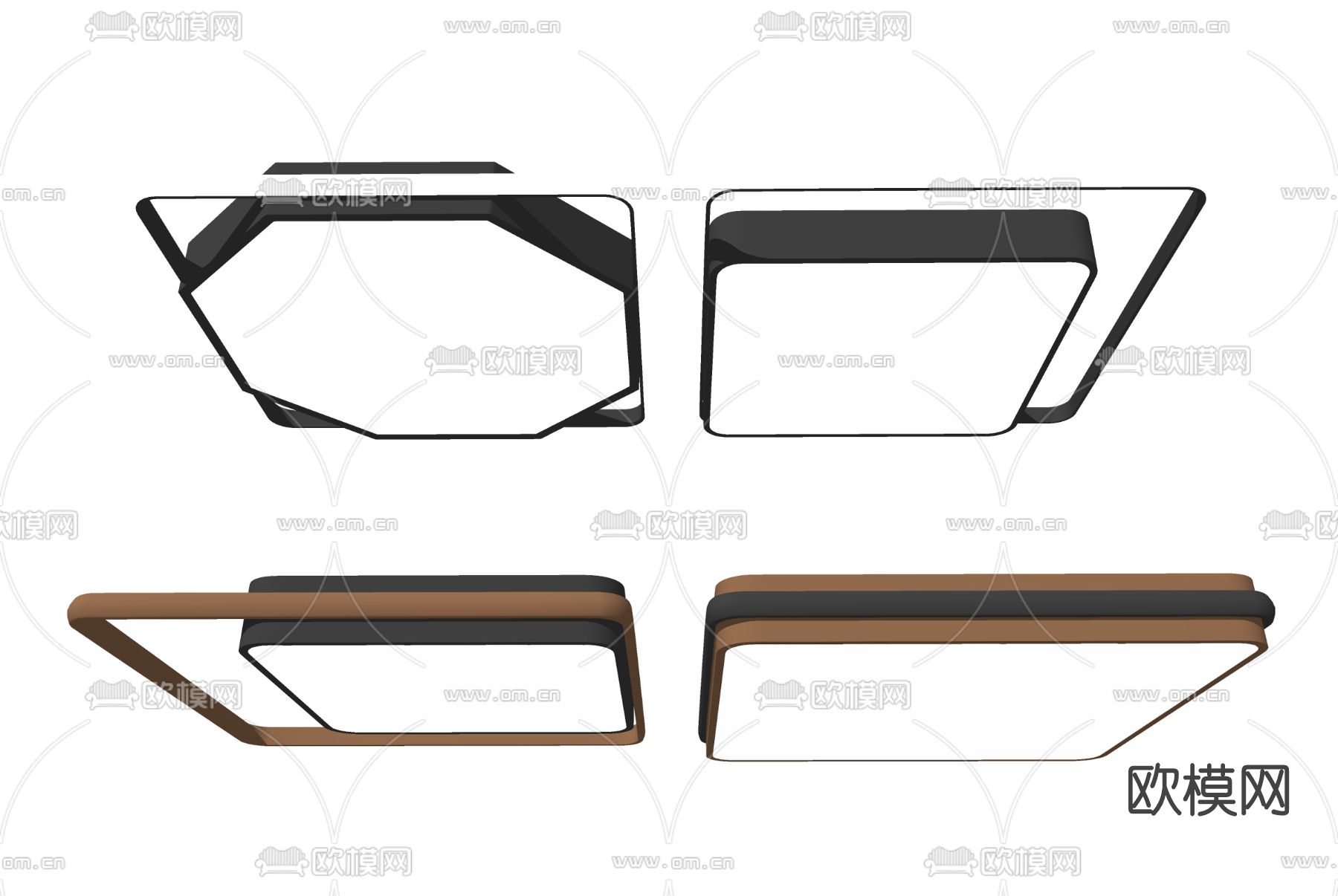 现代时尚吸顶灯su模型下载（渲染图2）