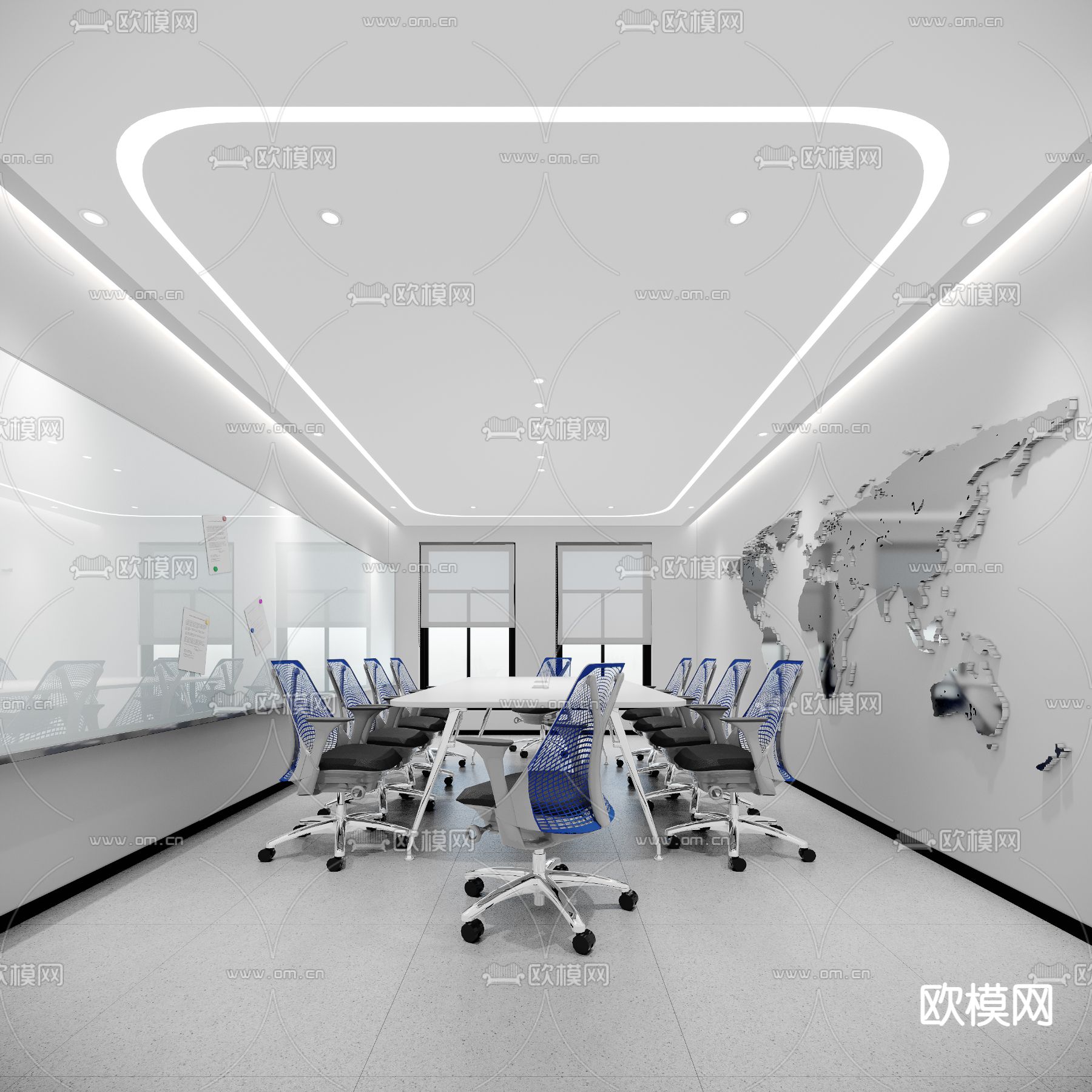 现代会议室3d模型