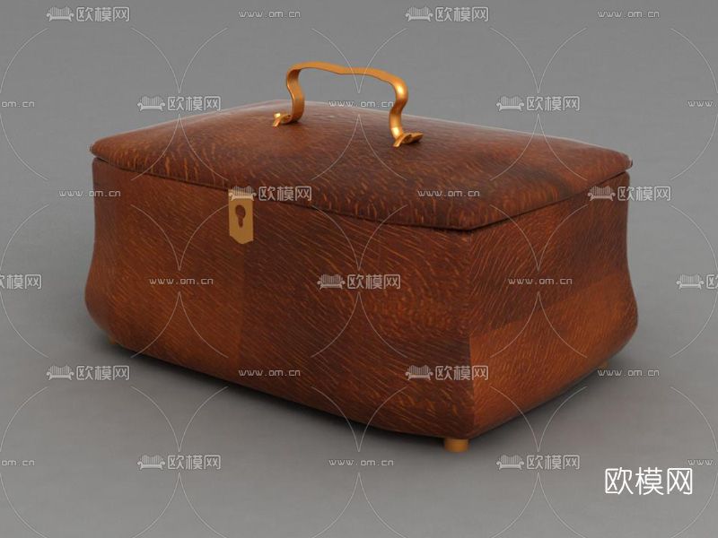 简欧木质箱子免费3d模型下载