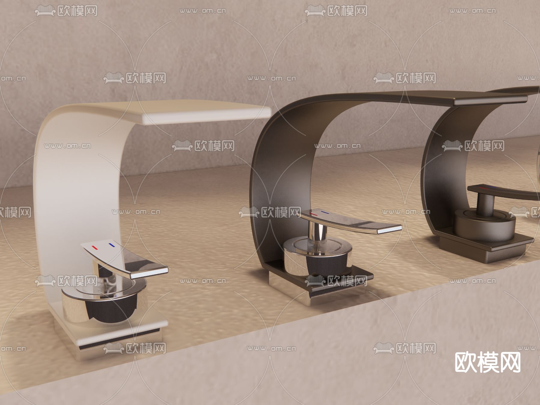 北欧瀑布式水龙头su模型下载（渲染图6）