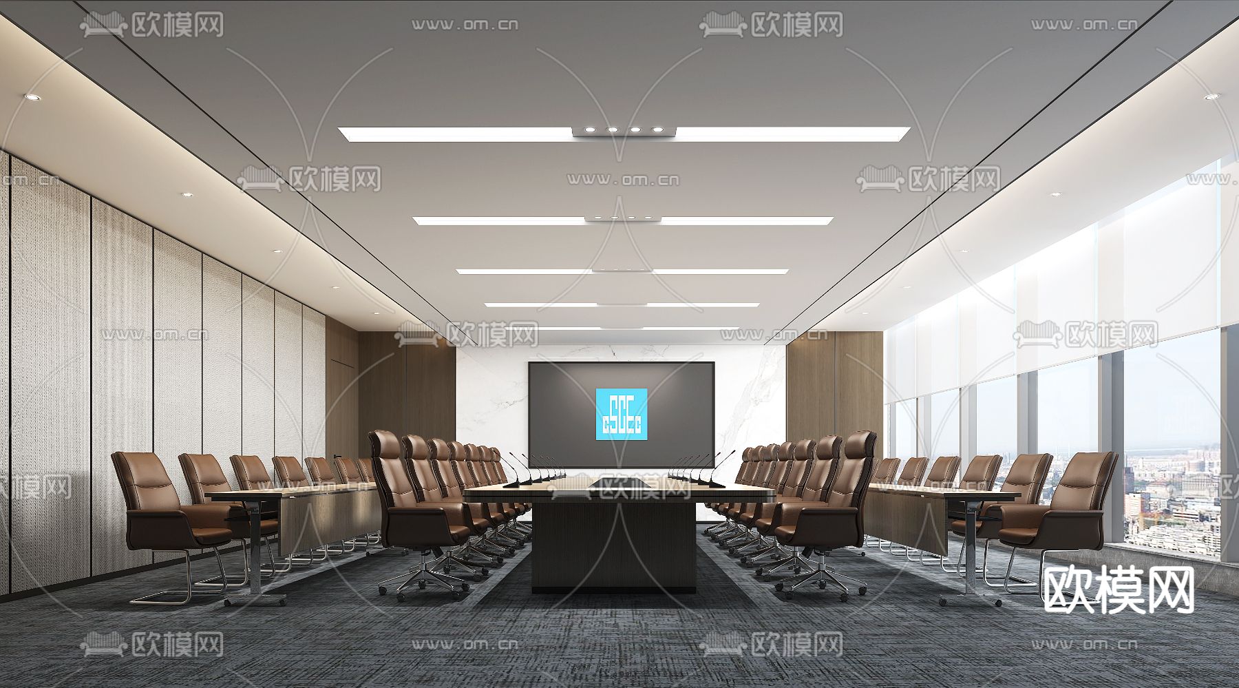 现代会议室3d模型