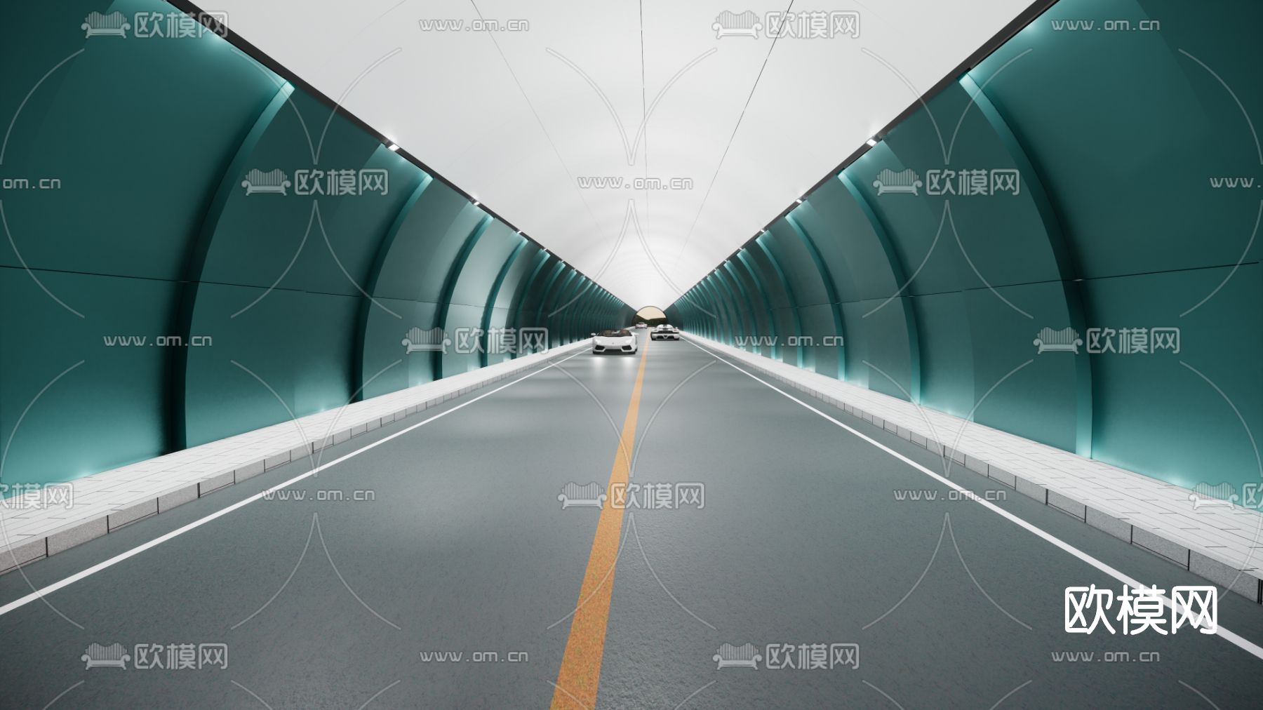 现代公路隧道su模型