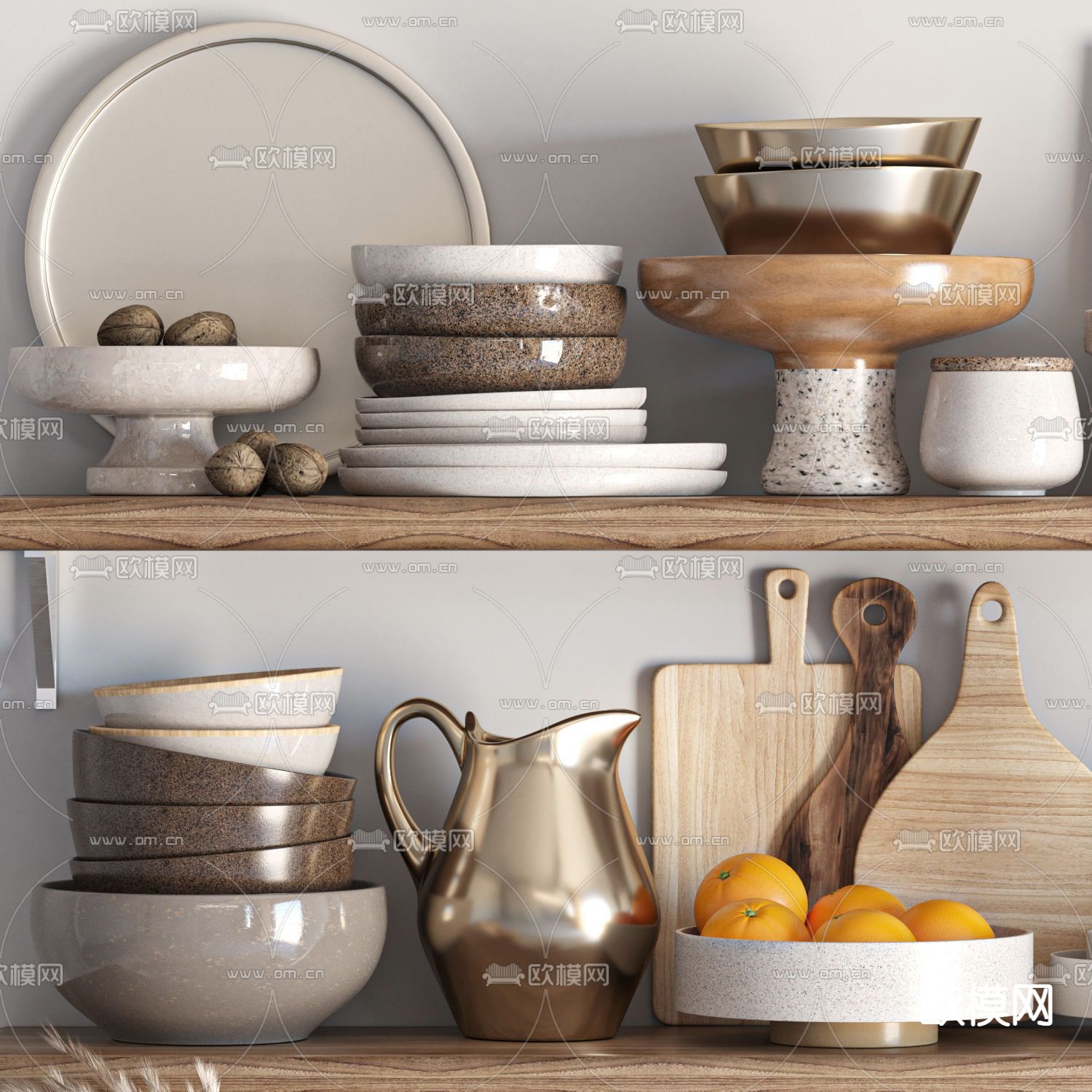 北欧餐具厨房用品3d模型