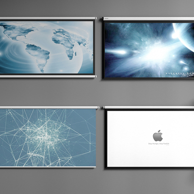  现代投影幕布投影仪su模型 