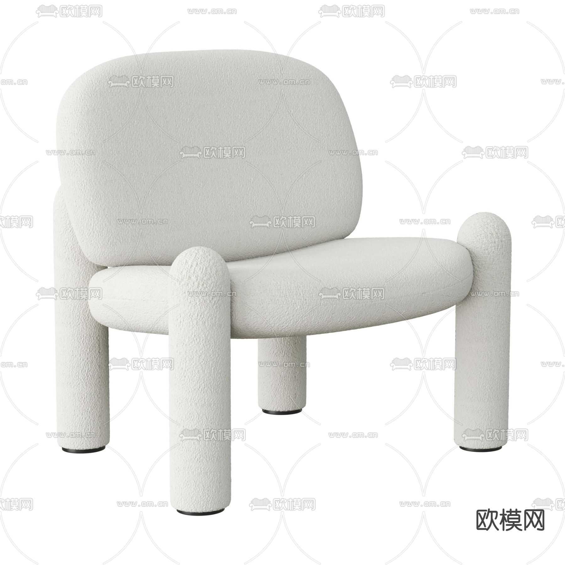 现代布艺休闲椅3d模型