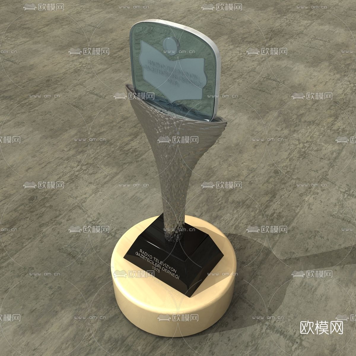 现代奖杯免费3d模型下载