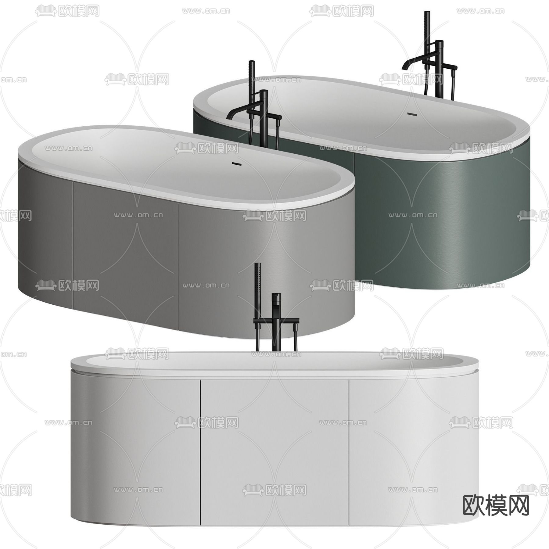 现代浴缸3d模型下载（渲染图3）