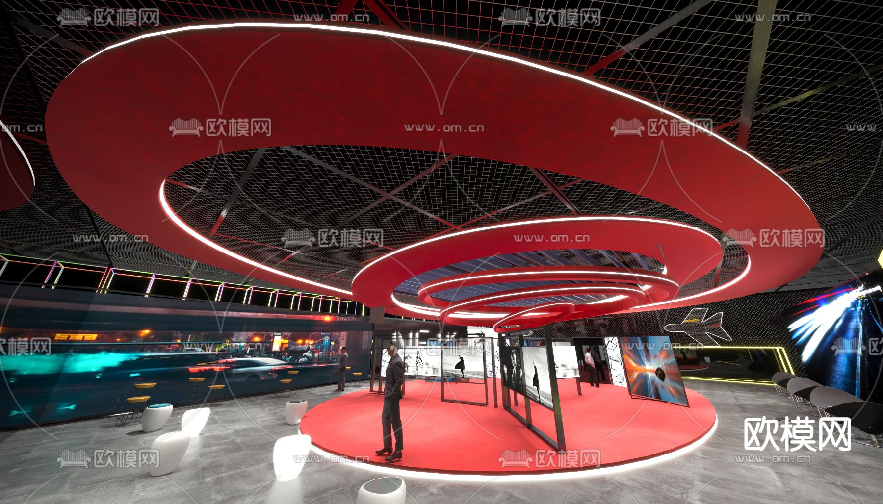 现代艺术展厅3d模型