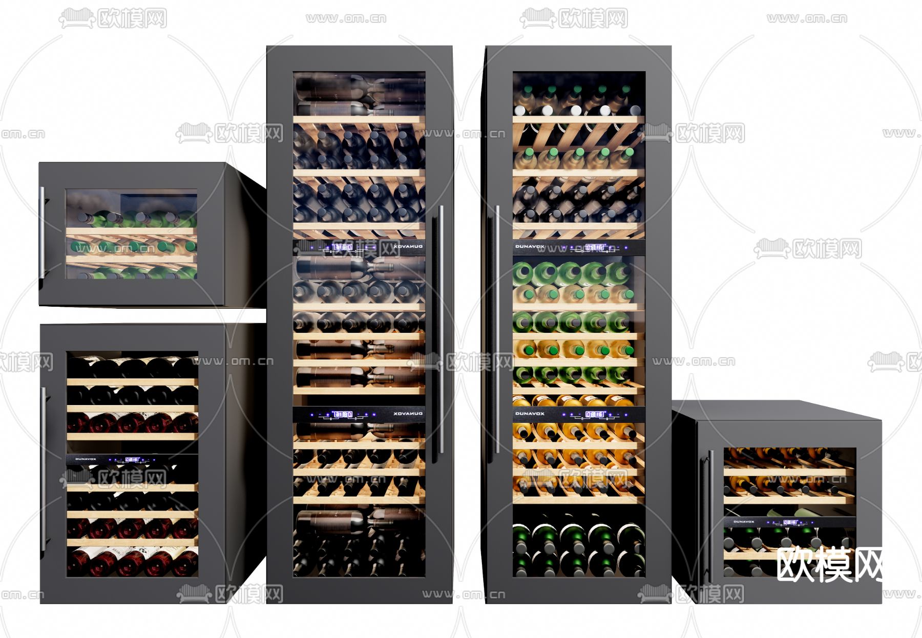 现代恒温酒柜红酒柜su模型