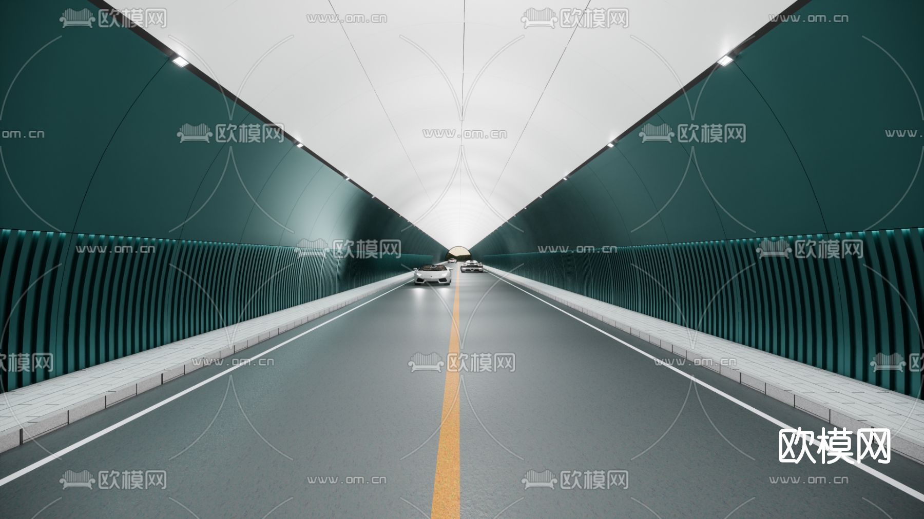 现代公路隧道su模型