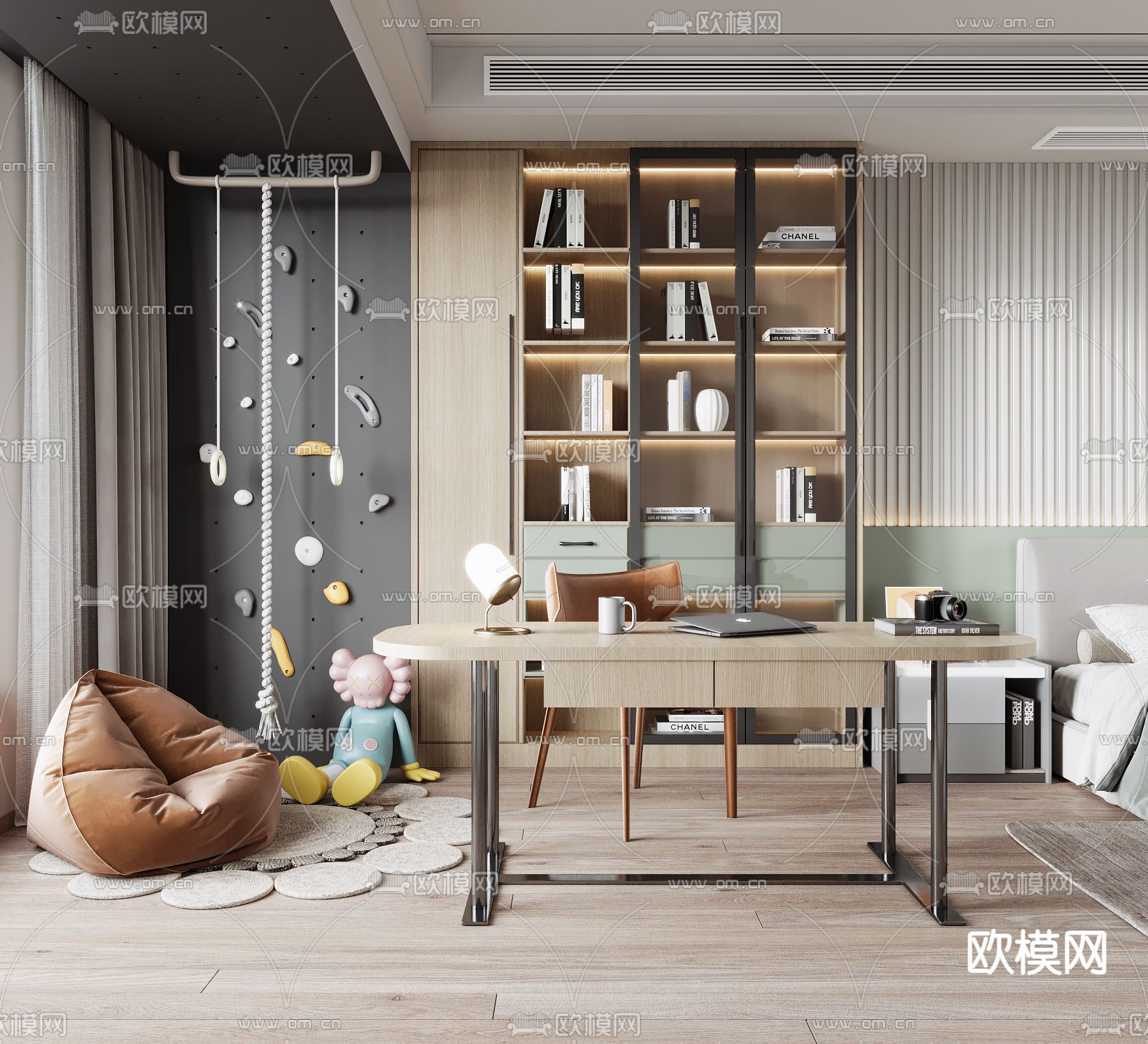 现代书房3d模型
