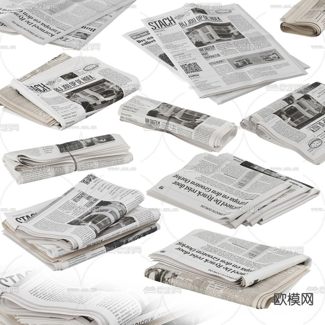 现代书籍报刊3d模型