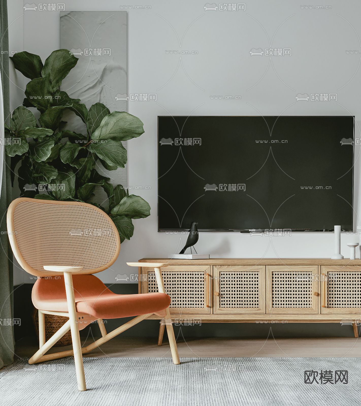 北欧客厅3d模型下载（渲染图2）