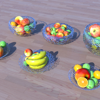  现代装饰水果盘su模型 