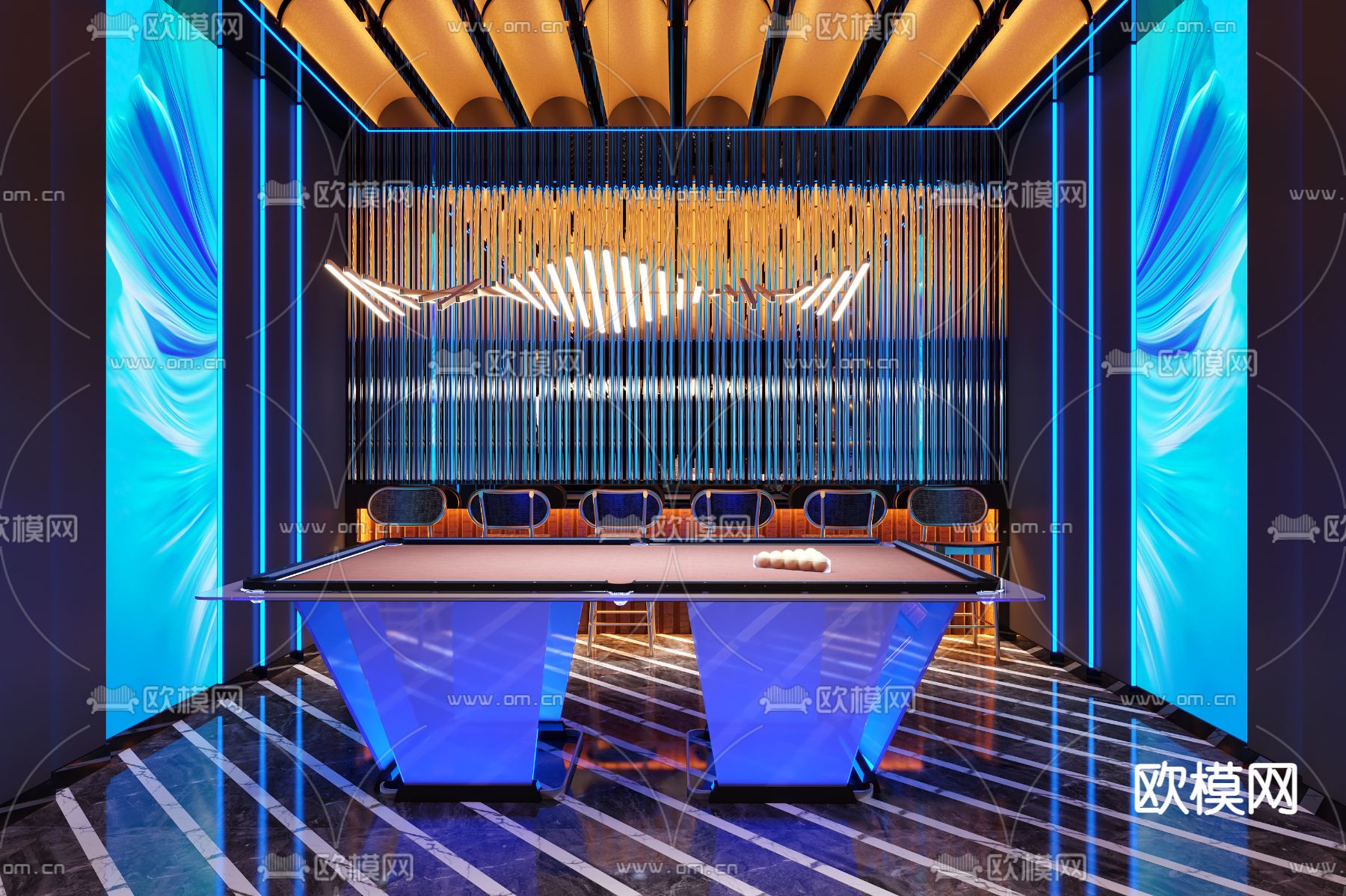 现代KTV包房3d模型下载（渲染图2）