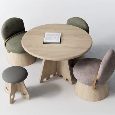  北欧休闲儿童桌椅su模型 