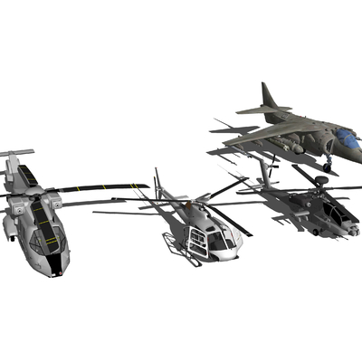  现代武装直升机su模型 