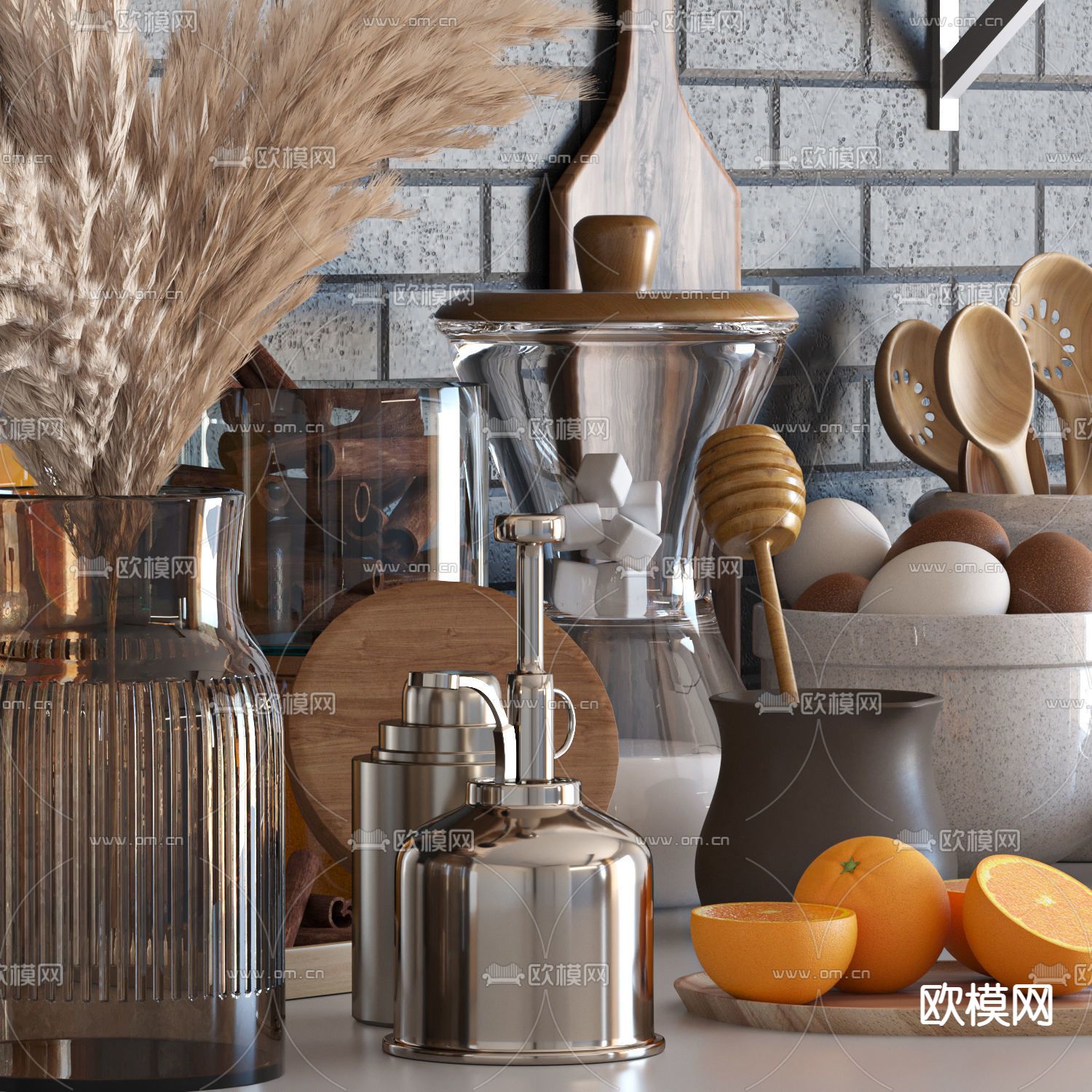 北欧餐具厨房用品3d模型
