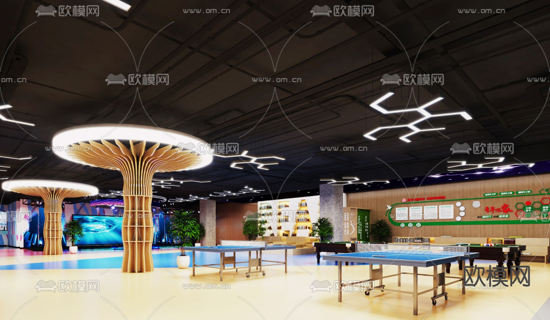 工业风职工活动中心3d模型