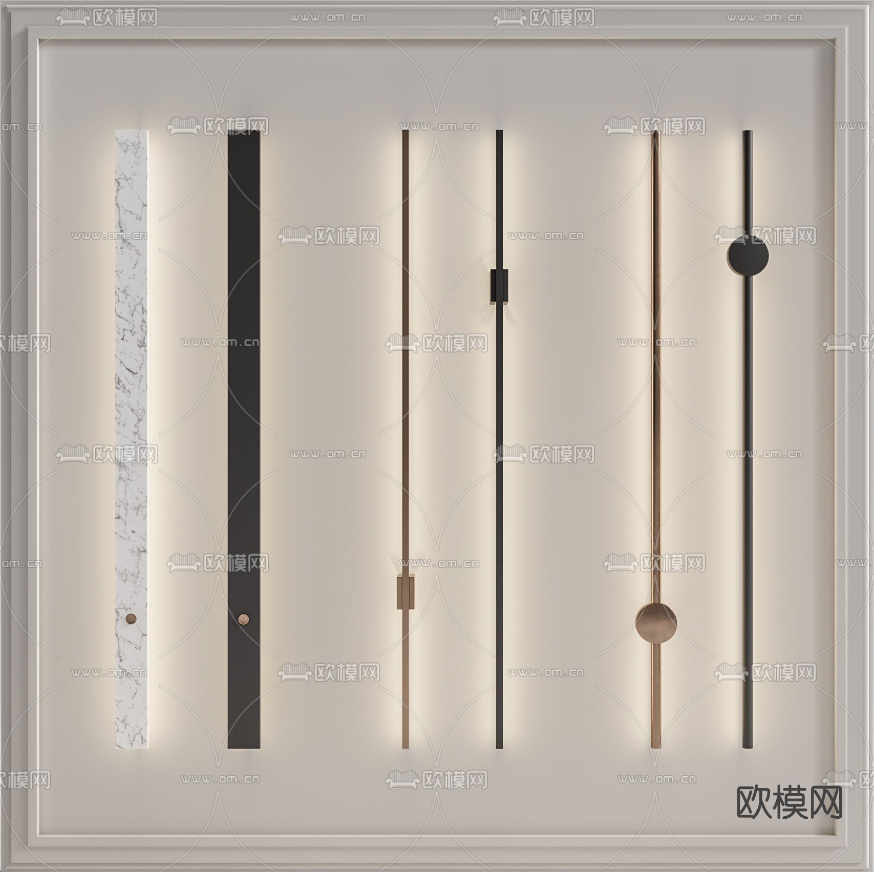 现代金属壁灯su模型