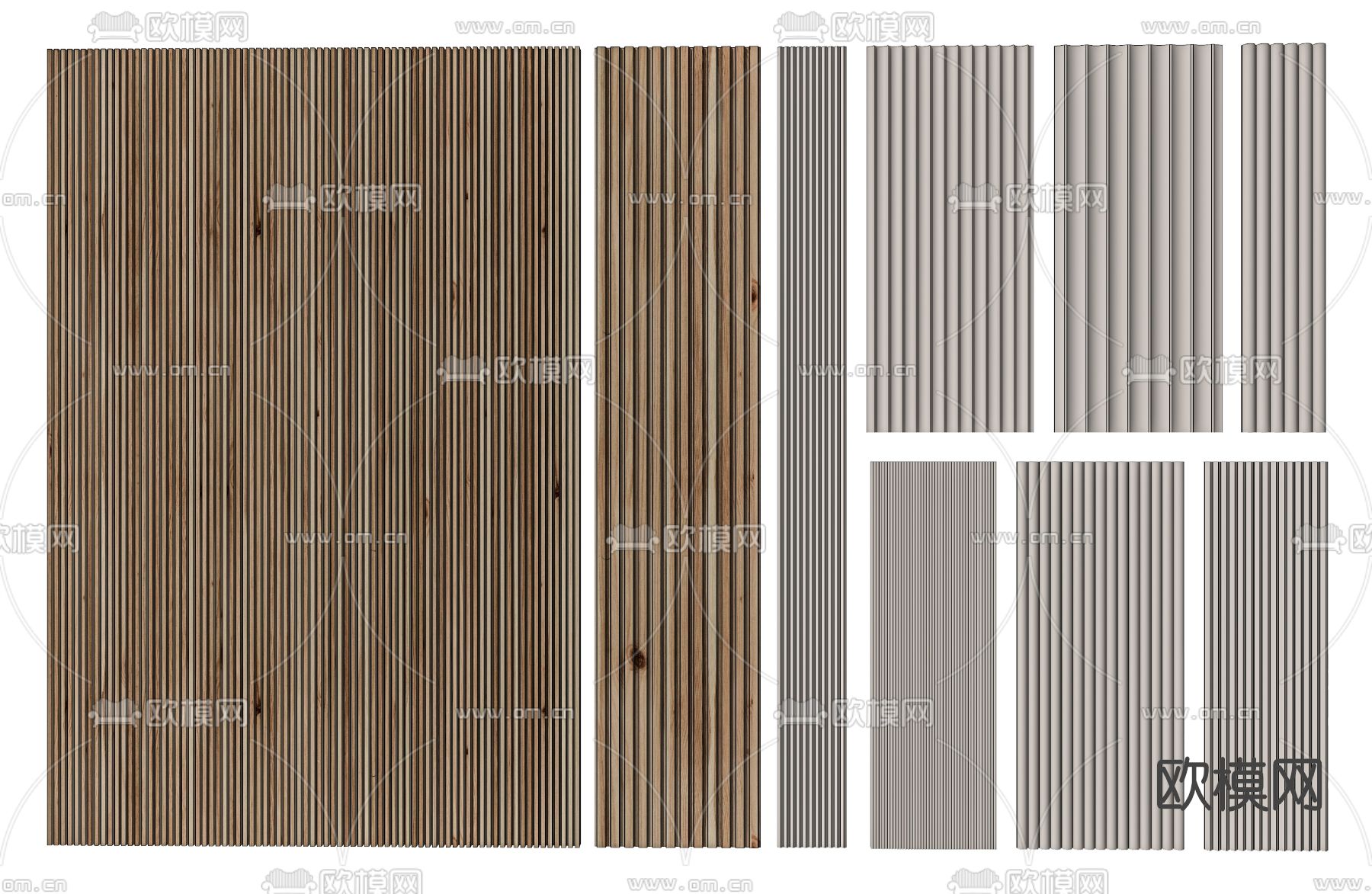 现代护墙板su模型下载（渲染图2）