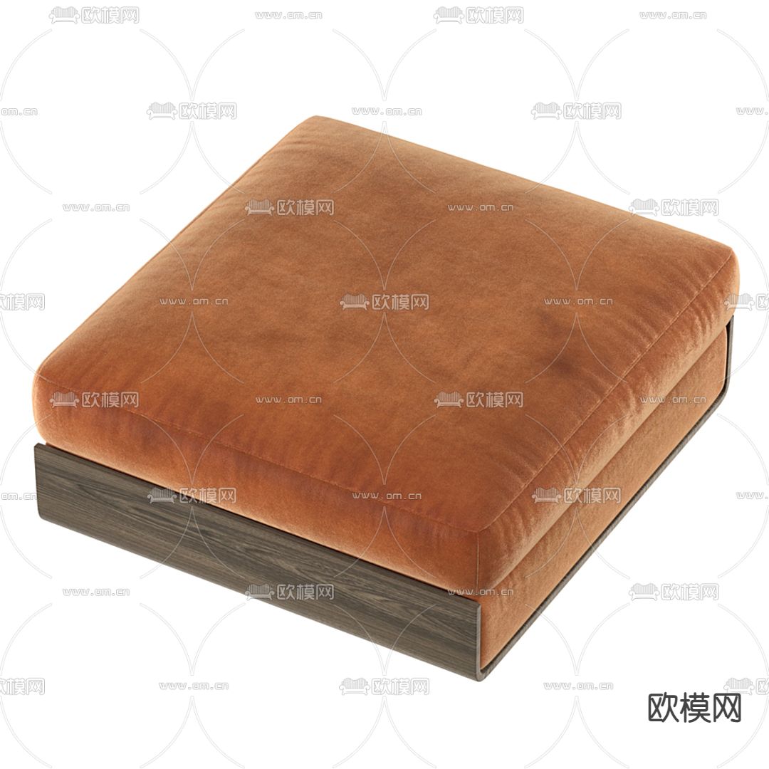 现代绒布多人沙发3d模型