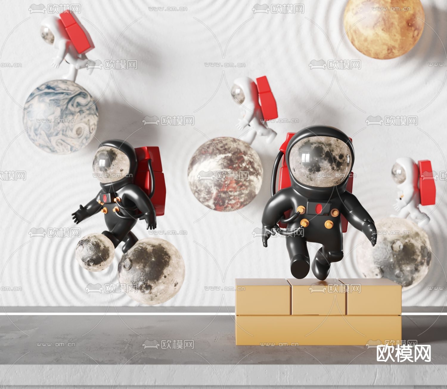 现代宇航员公仔摆件3d模型