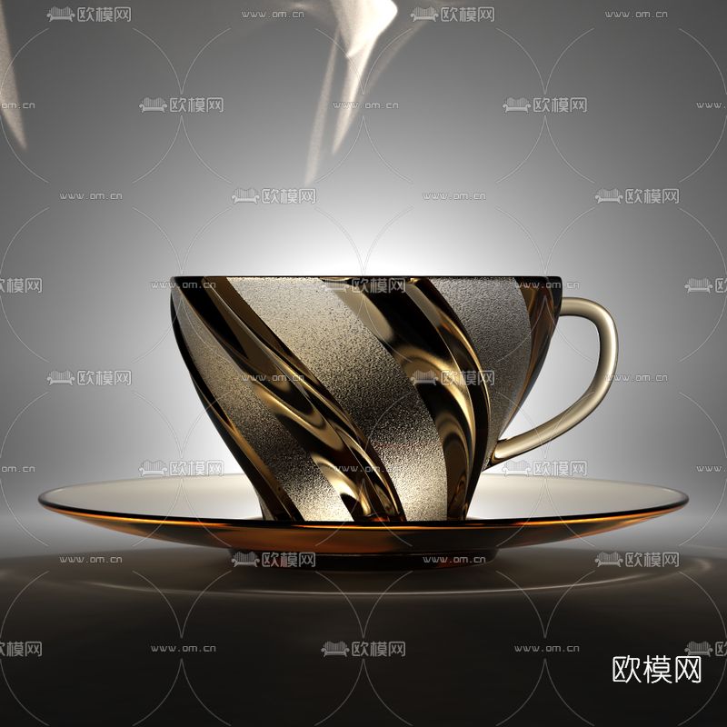 现代轻奢咖啡杯免费3d模型下载