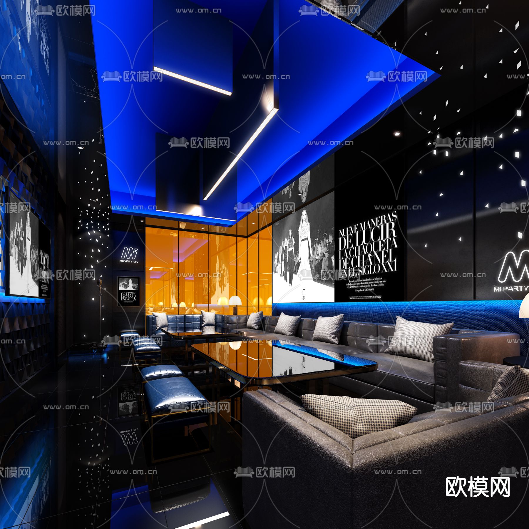 现代轻奢KTV包厢3d模型