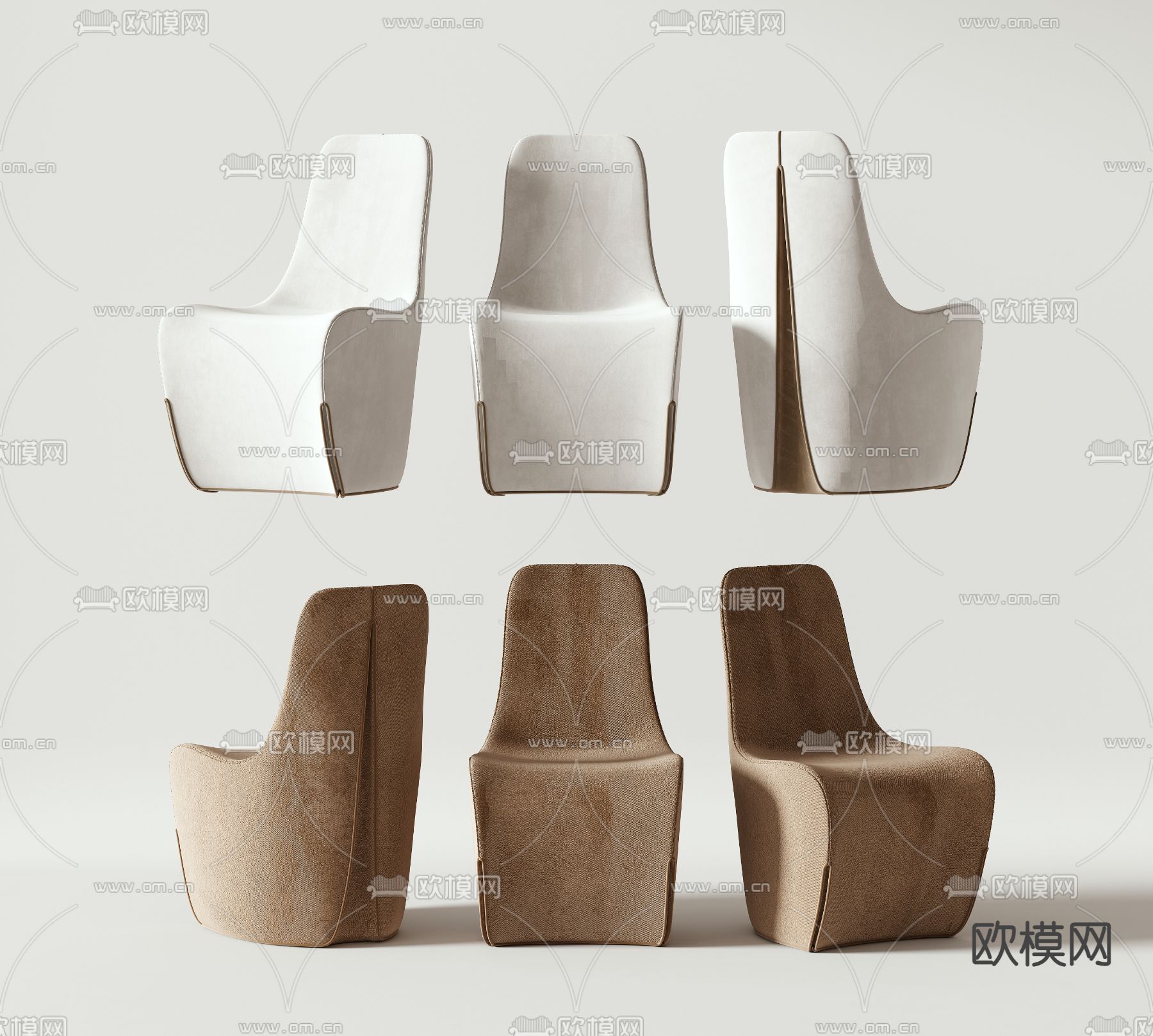 Giorgetti  现代布艺休闲椅3d模型下载（渲染图1）