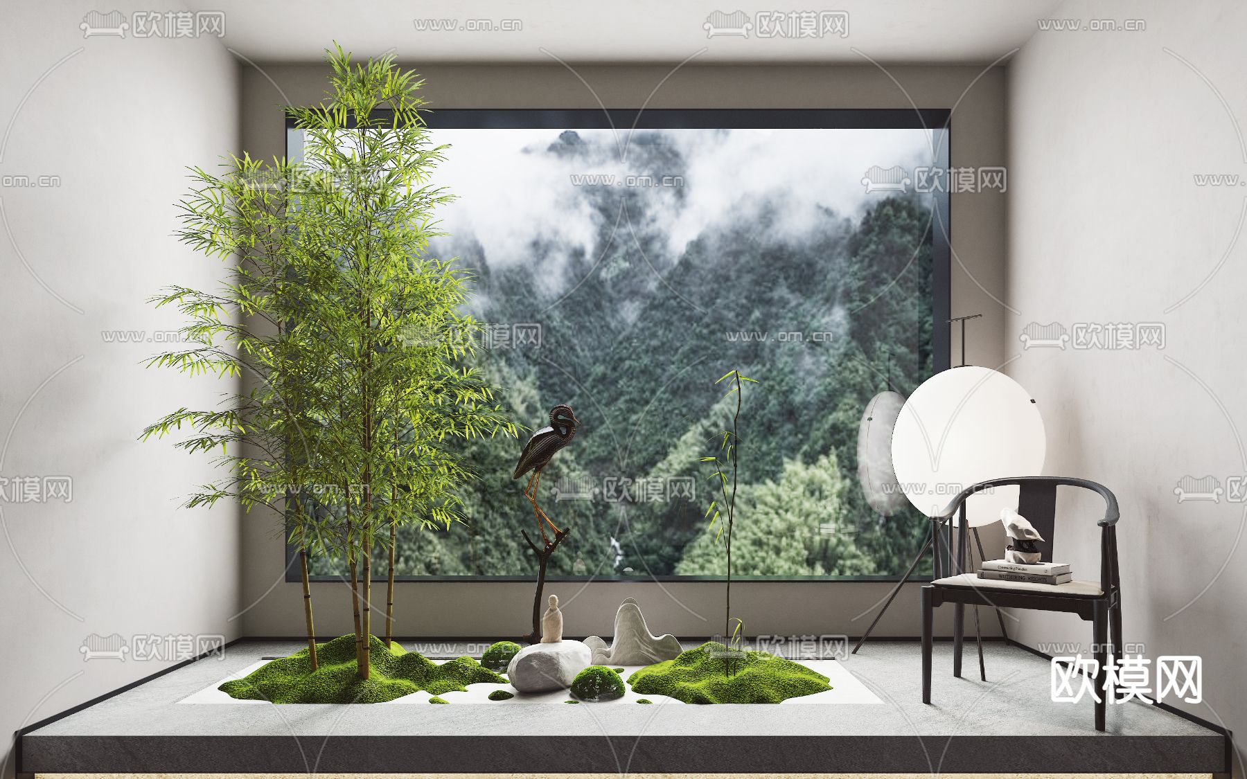 新中式景观园艺小品3d模型下载